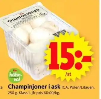 ICA Supermarket Champinjoner i ask erbjuda
