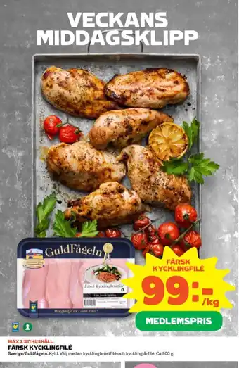 Coop Guldfågeln kycklingbröstfilé erbjuda