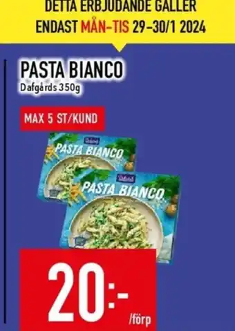 Matdax Dafgårds pastarätter erbjuda