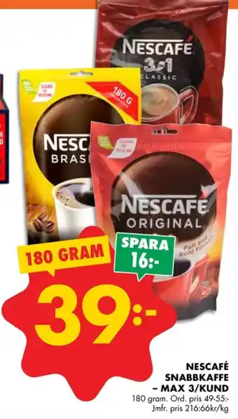 ÖoB Nescafé instant kaffe erbjuda