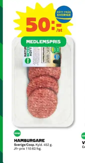 Coop Coop hamburgare erbjuda