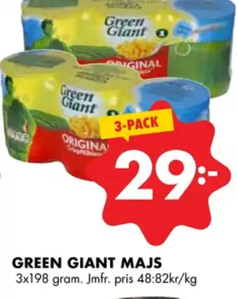 ÖoB Green giant majs erbjuda