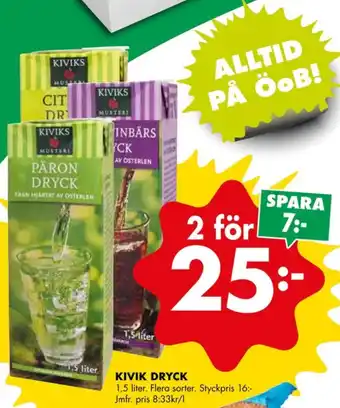 ÖoB Kivik fruktdryck erbjuda