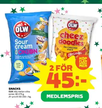 Stora Coop Olw chips sourcream & onion erbjuda