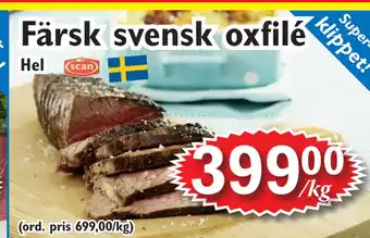 T-jarlen Färsk svensk oxfilé erbjuda