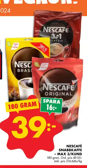ÖoB NESCAFÉ SNABBKAFFE – MAX 3/KUND erbjuda