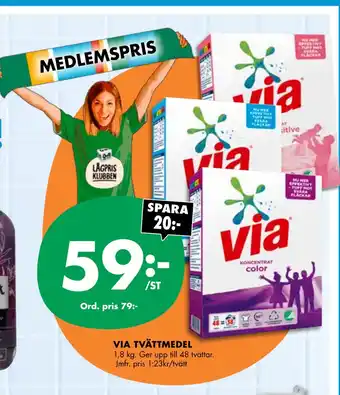 ÖoB VIA TVÄTTMEDEL erbjuda