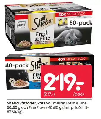 Rusta Sheba våtfoder, katt erbjuda