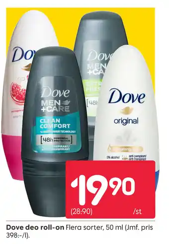 Rusta Dove deo roll-on erbjuda