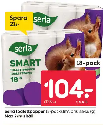 Rusta Serla toalettpapper erbjuda