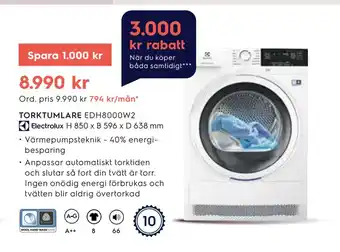 Electrolux Home TORKTUMLARE erbjuda