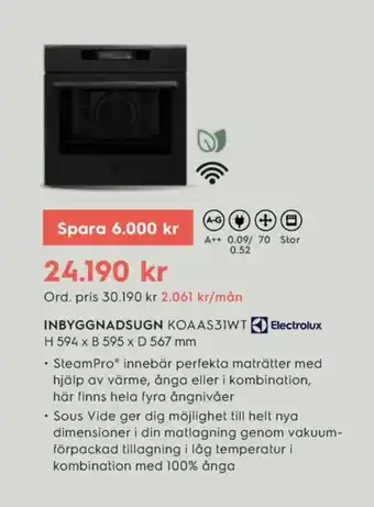 Electrolux Home Electrolux ugn erbjuda
