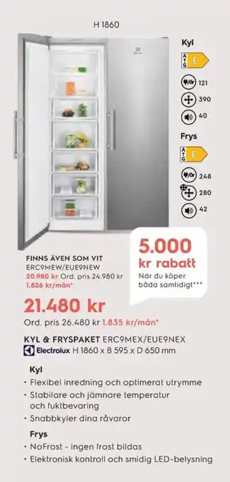 Electrolux Home Electrolux kyl- & frysskåp erbjuda