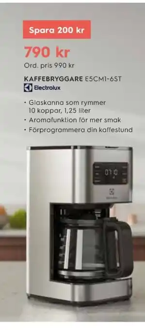Electrolux Home Electrolux kaffebryggare erbjuda
