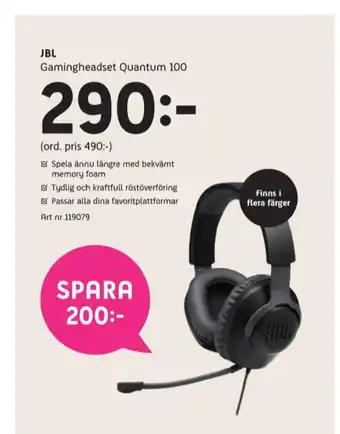 Elon Jbl headset erbjuda