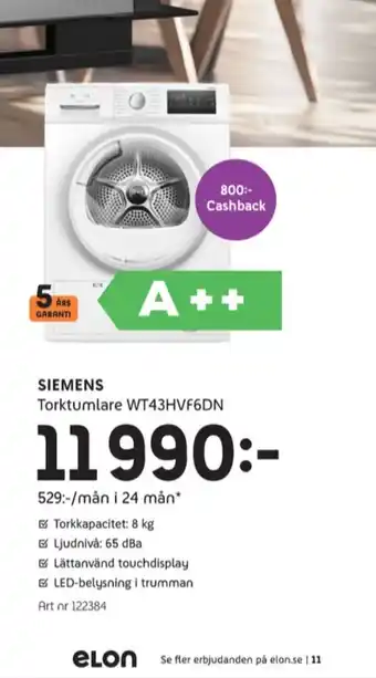 Elon Siemens torktumlare erbjuda