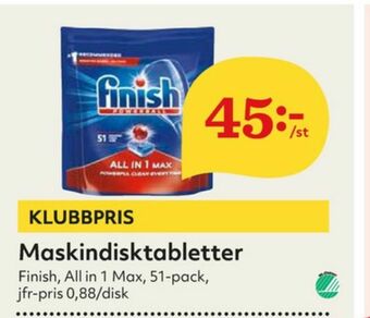 Hemköp Finish Diskmaskintabs erbjuda