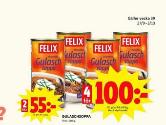 ICA Kvantum Felix Soppor erbjuda