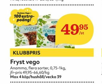 Hemköp Anamma Gott & Grönt Vegofärs erbjuda