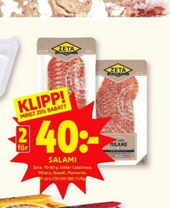ICA Kvantum Zeta Salami erbjuda
