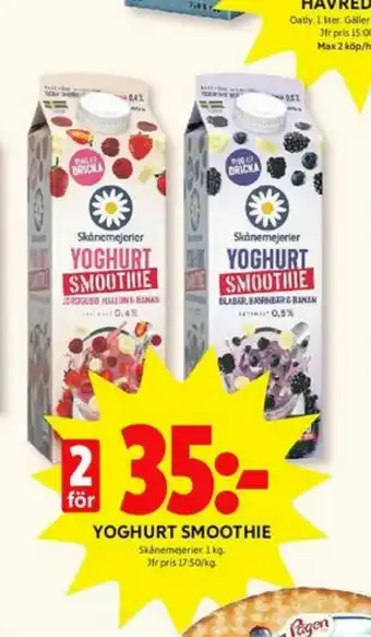 ICA Kvantum Skånemejerier Smoothie erbjuda
