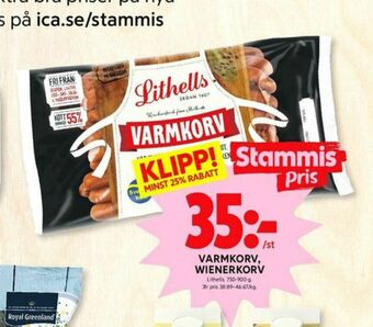 ICA Kvantum Lithells Varmkorv erbjuda