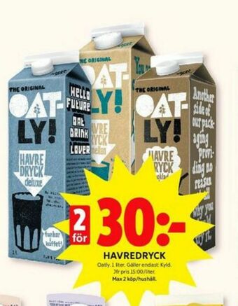 ICA Kvantum Oatly Havredryck erbjuda
