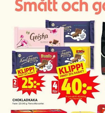 ICA Kvantum Karl Fazer Chokladkaka erbjuda