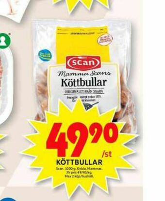 ICA Maxi Mamma Scan Köttbullar erbjuda