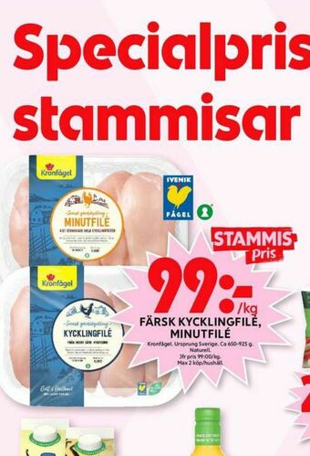 ICA Maxi Kronfågel Kycklingfilé erbjuda