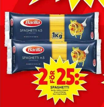 ICA Maxi Barilla Spaghetti erbjuda