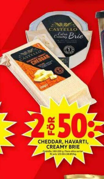 ICA Maxi Castello Cheddar erbjuda