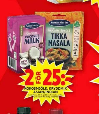 ICA Maxi Santa Maria Kokosmjölk erbjuda