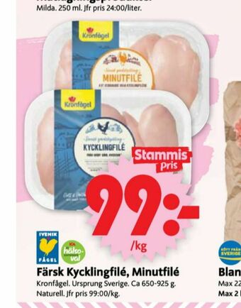 ICA Supermarket Kronfågel Kycklingfilé erbjuda