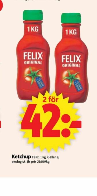 ICA Supermarket Felix Ketchup erbjuda