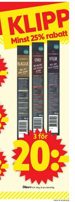 ICA Supermarket ICA Ölkorv erbjuda