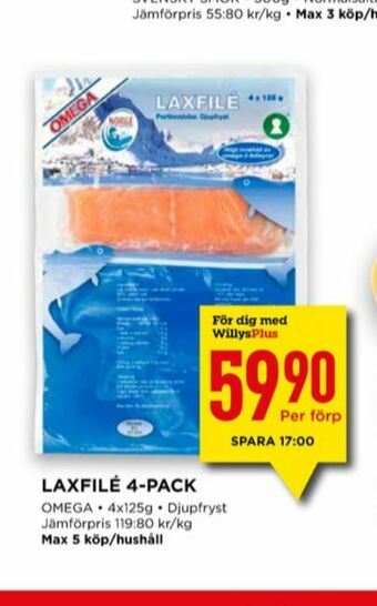 Willys Omega Laxfilé erbjuda
