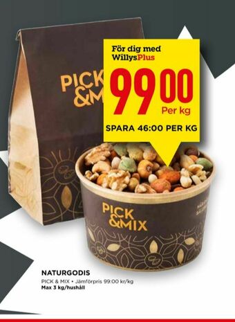 Willys Pick n Mix Naturgodis erbjuda