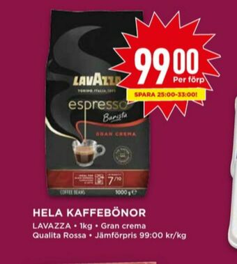 Willys Espresso Barista Kaffebönor erbjuda