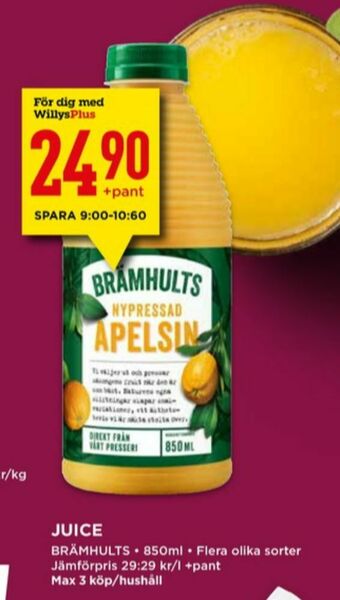 Willys Brämhults Juice erbjuda