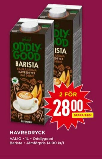 Willys Valio Oddlygood Barista Havredryck erbjuda