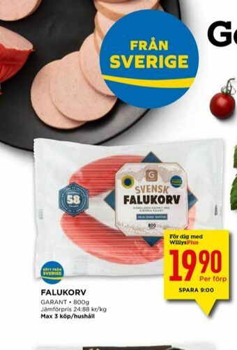 Willys Garant Falukorv erbjuda