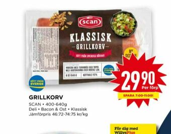 Willys Scan Grillkorv erbjuda