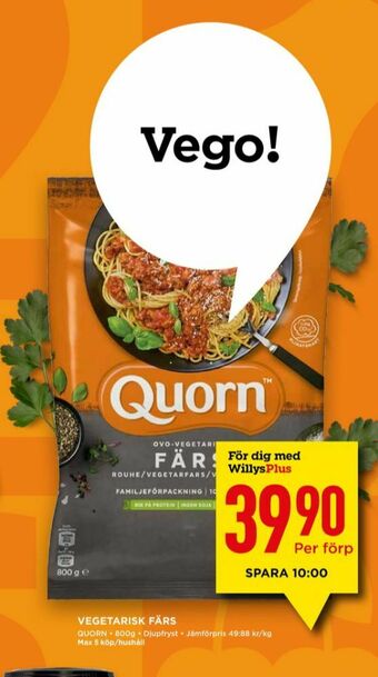 Willys Quorn Vegofärs erbjuda