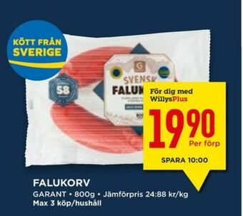 Willys Hemma Garant Falukorv erbjuda