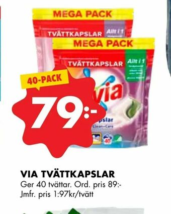 ÖoB Via tvättkapslar erbjuda