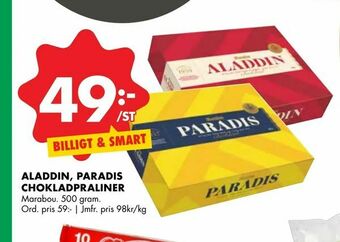 Aladdin, paradis chokladpraliner