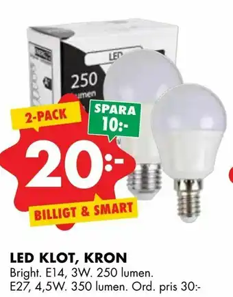 ÖoB Led klot, kron erbjuda