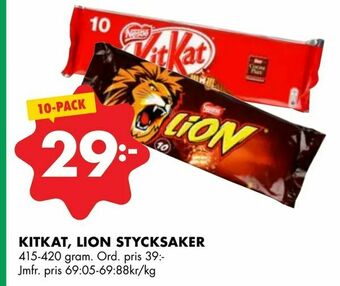 ÖoB Kitkat, lion stycksaker erbjuda