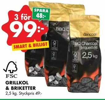 ÖoB Grillkol & briketter erbjuda